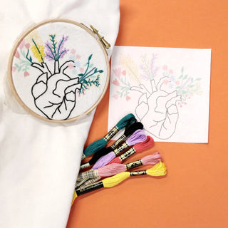 DIY embroidery kit - Flower Heart