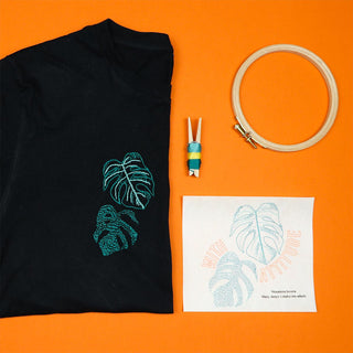 DIY embroidery kit - Monstera Lovers